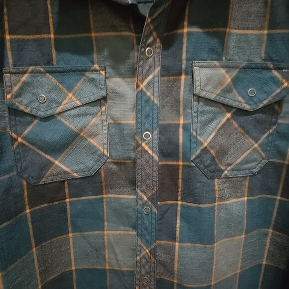 VTG LLBean Snap Flannel Shirt Mens XLTall Green Lightweight Canvas Long Sleeve - Picture 7 of 16